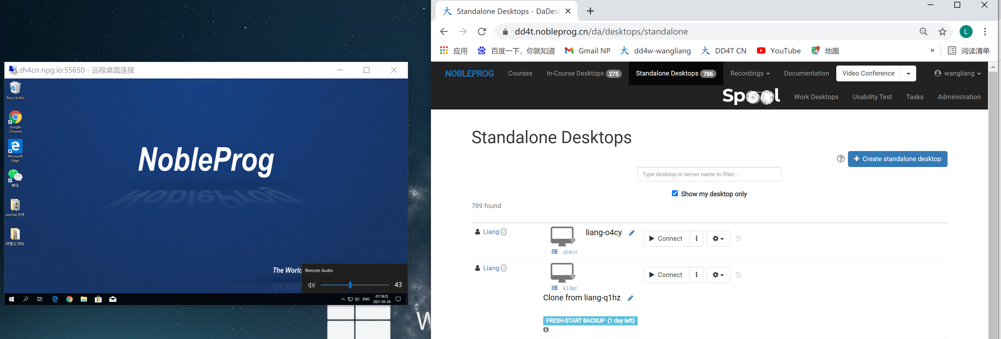 DD remote desktop with audio